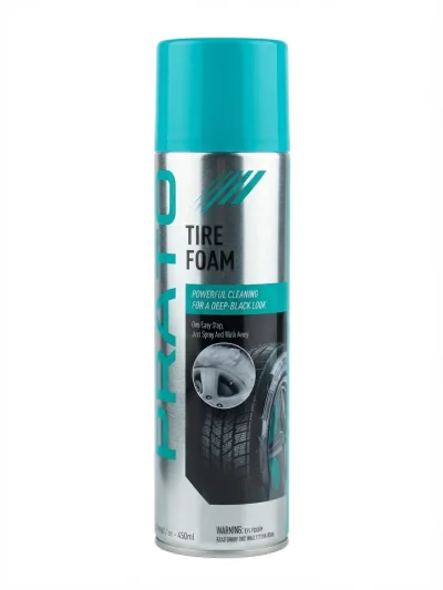 فوم تنظيف وتلميع الإطارات الاحترافي PRATO Tire Foam (سعة 450 مل)،