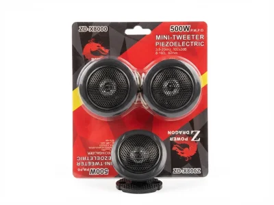 تويتر مكبرات صوت صغيرة عالية الأداء للسيارات (Mini-Tweeter Piezoelectric) موديل (ZD-X8000) بقوة 500 وات