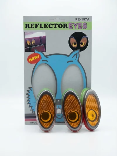 طقم عواكس إضاءة سيارة بتصميم عيون (REFLECTOR EYES) المميز،