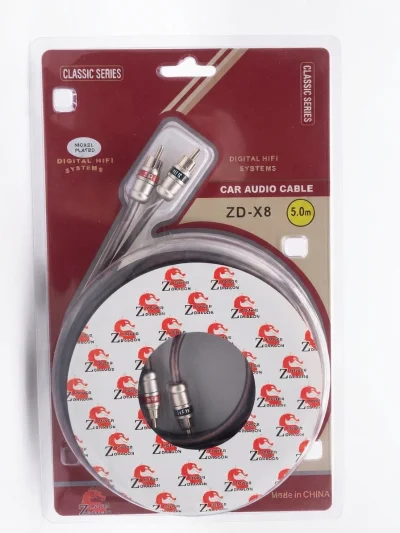 كابل صوت سيارات عالي الأداء (Car Audio Cable ZD-X8) بطول 5 متر،