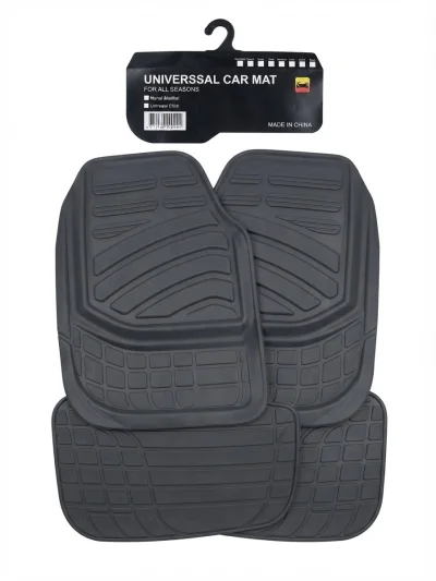 طقم دواسة سيارة شاملة (Universal Car Mat) بالوان مختلفة بيج  واسود ورمادي عملي من علامة غريب (GHARIB)