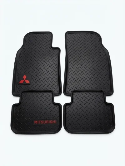 طقم دوسات سيارة مطاطي متين وعالي الجودة مخصص لسيارات ميتسوبيشي (Mitsubishi) بلون أسود أنيق