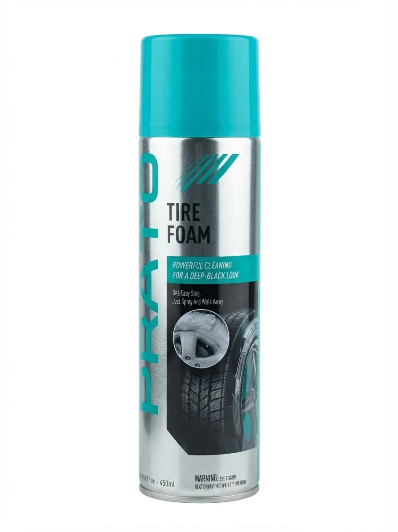فوم تنظيف وتلميع الإطارات الاحترافي PRATO Tire Foam (سعة 450 مل)،