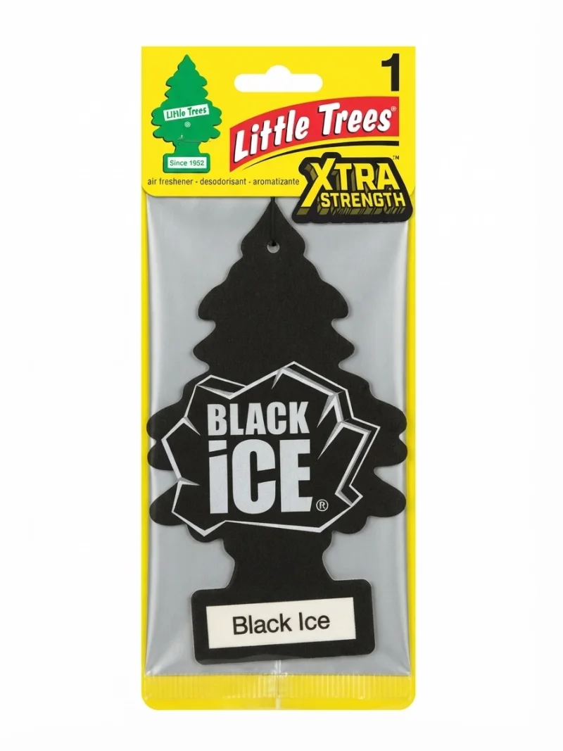 معطر الجو المعلق للسيارات Little Trees Black Ice بتركيبة إكسترا سترينث