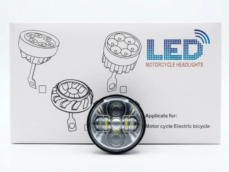 فانوس دراجة نارية دائري بتقنية (LED) المتطورة، 9 ليد يتميز بتصميم عصري وعدسات متعددة