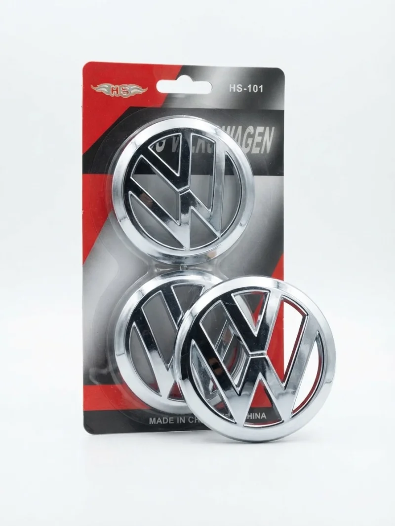 طقم علامات سيارة فولكس فاجن (VW) نيكل كروم لامع (HS-101)