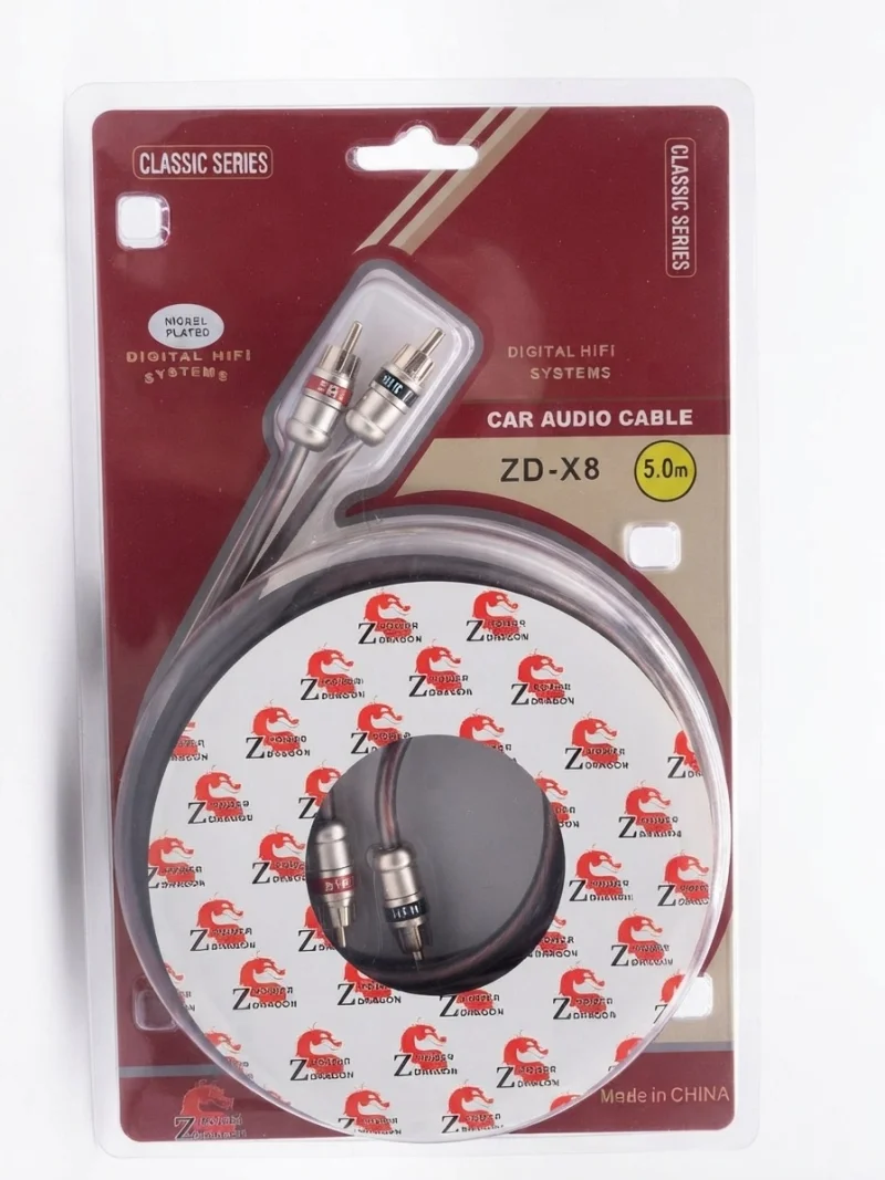 كابل صوت سيارات عالي الأداء (Car Audio Cable ZD-X8) بطول 5 متر،