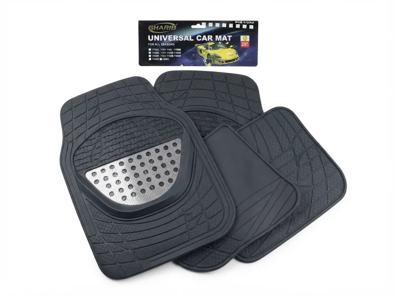 طقم دواسة سيارة شاملة (Universal Car Mat) بالوان مختلفة  بيج أنيق واسو د ولون رمادي من علامة غريب (GHARIB)،