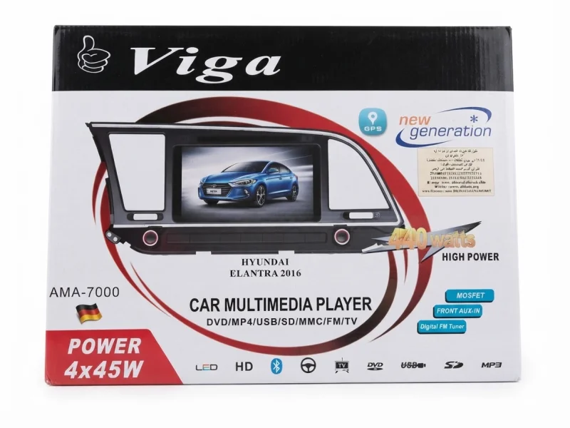 شاشة سيارة وسائط متعددة (Multimedia Player) ذكية ومتطورة ماركة "Viga" موديل AMA-7000،